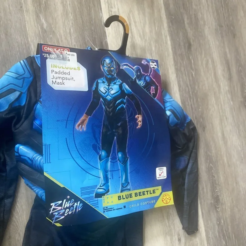 Kids' DC Comics Blue Beetle Halloween Costume Jumpsuit with Mask Small 6